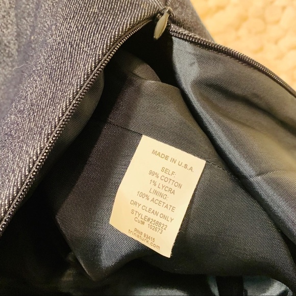 Trina Turk LA | Mermaid Lace Flared Peplum Ruffle Denim Fully Lined Midi Skirt 4 - Picture 15 of 16